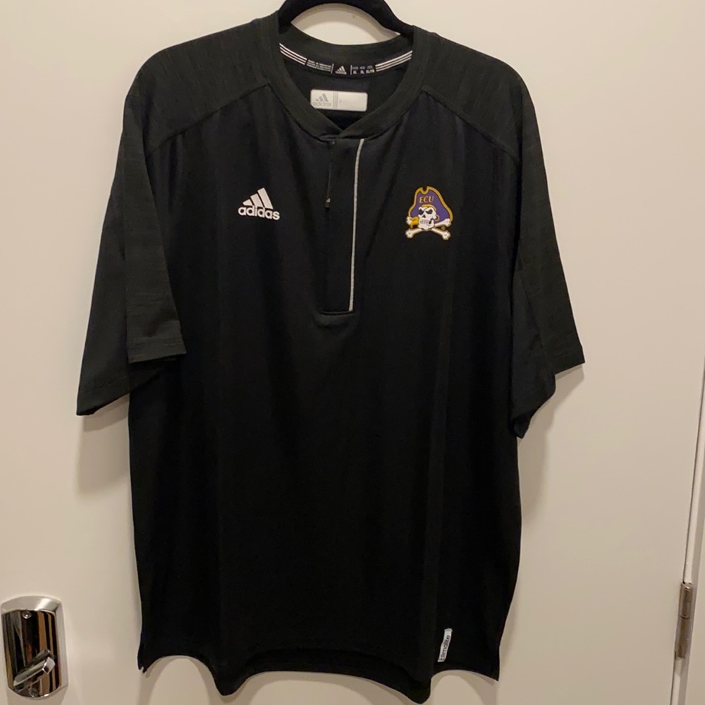 ECU Adidas Short Sleeve Quarter Zip Pullover - XL